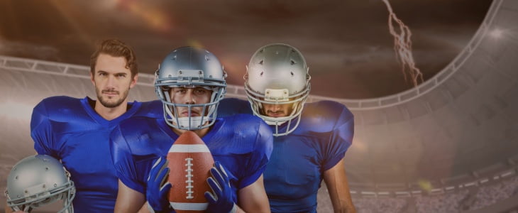 Artful rendition of serious football players